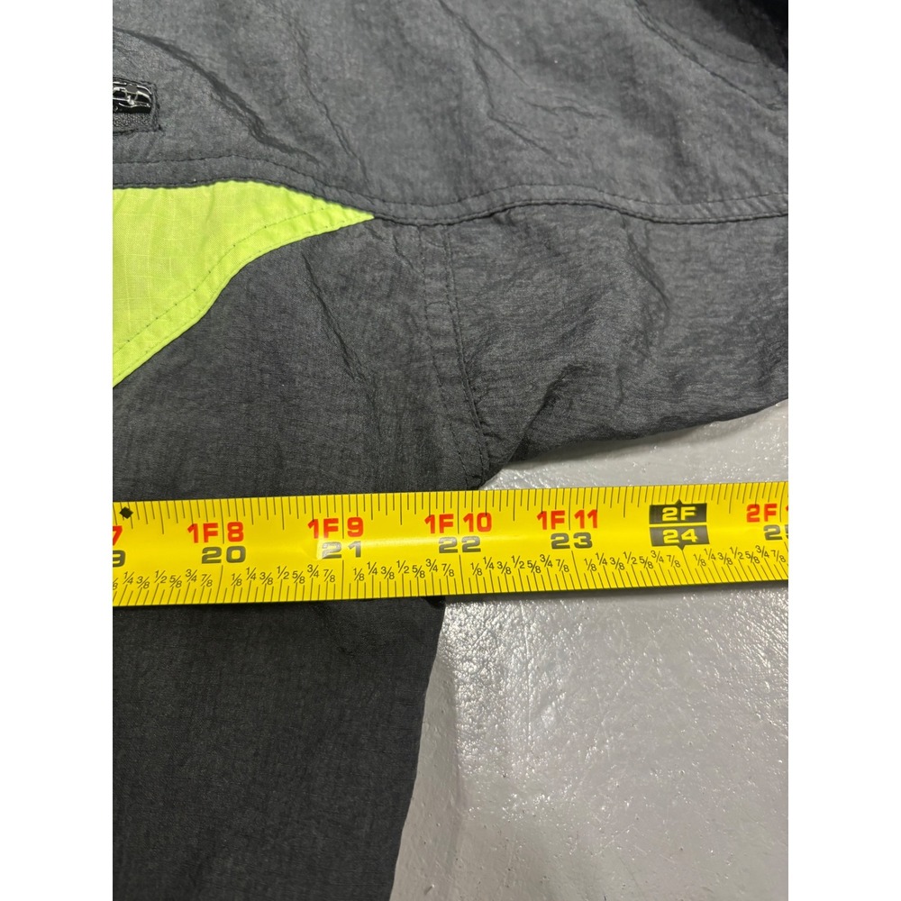 Vintage Puma Windbreaker Jacket Black Neon Green Purple‎ Geometric Women Medium - Picture 5 of 7